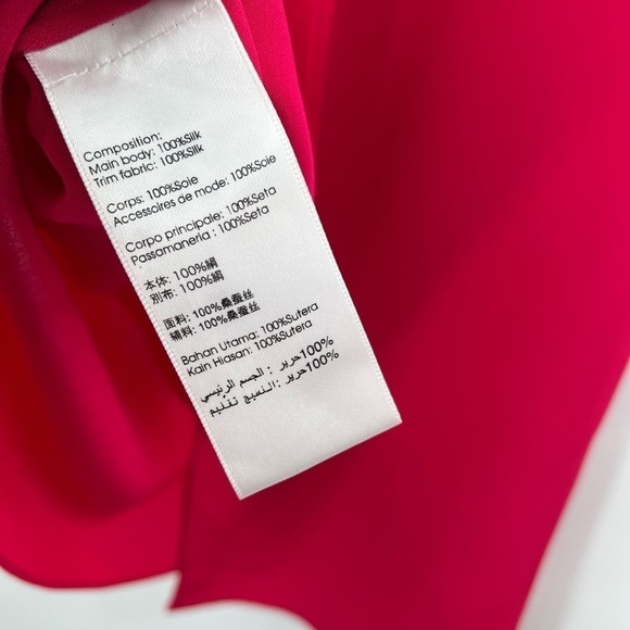 3.1 Phillip Lim Red 100% Silk Tie Blouse Size 0 - Picture 4 of 5